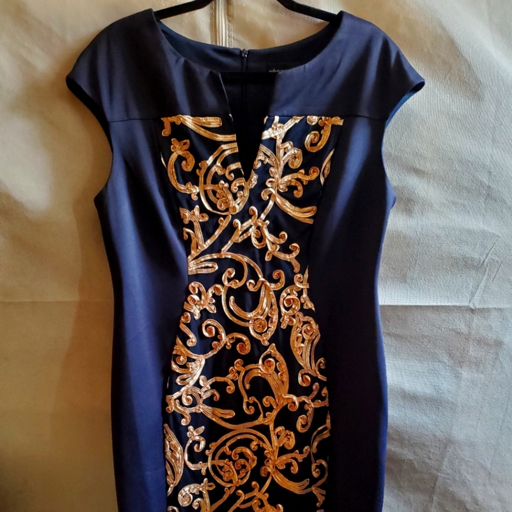 Connected Beautiful black and gold dress size 12.